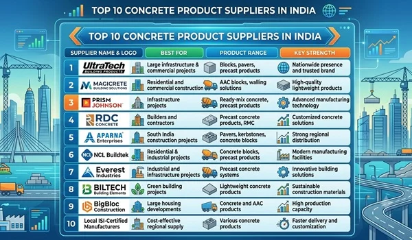 Top 10 Concrete Product Suppliers in India (2026): Best Manufacturers for Quality Construction Materials